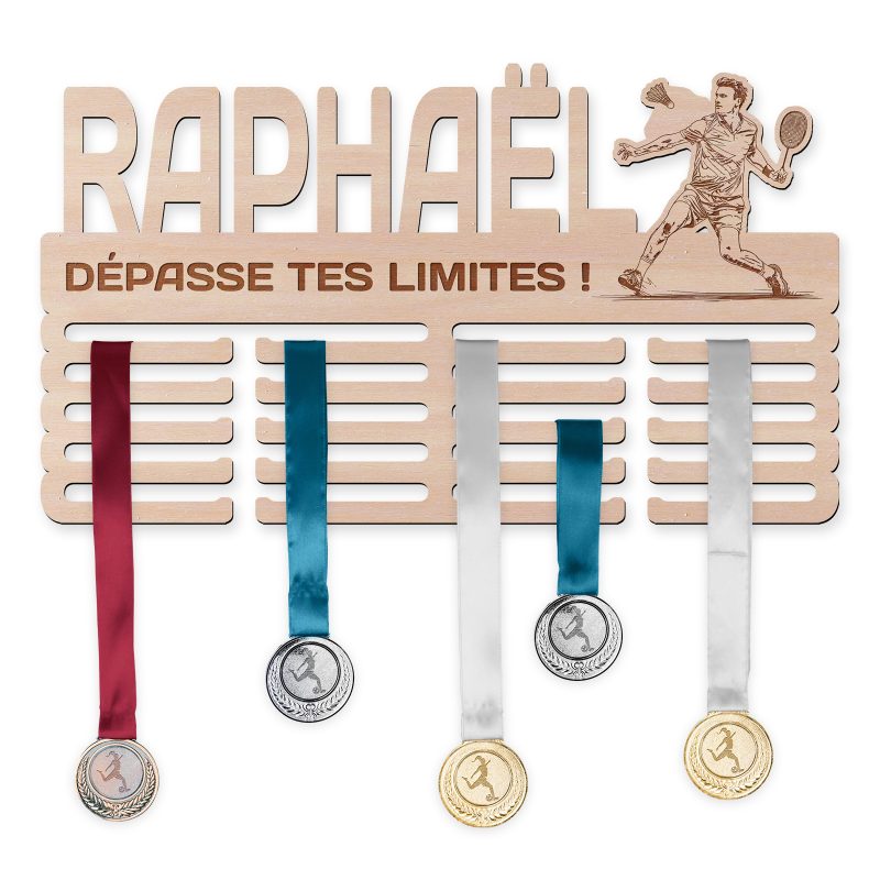 Cintre de médaille - Badminton, homme