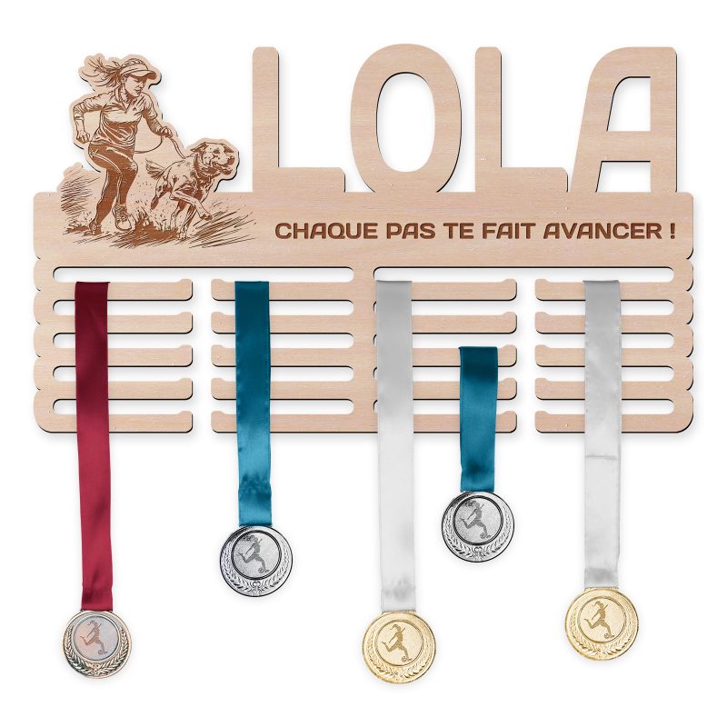 Cintre de médaille - Randonnée avec chien, femme