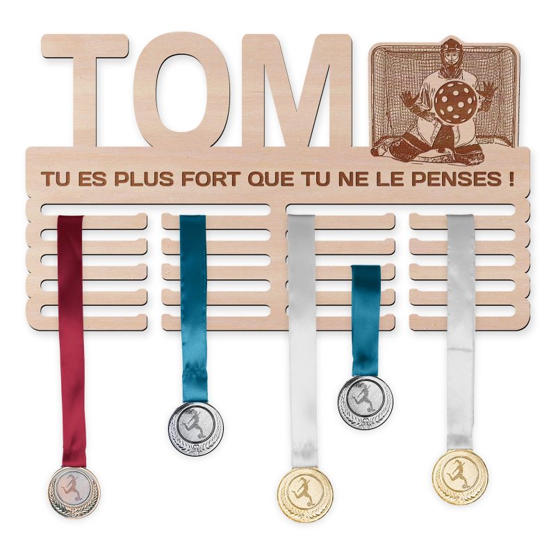 Cintre de médaille - Unihockey, homme, gardien de but